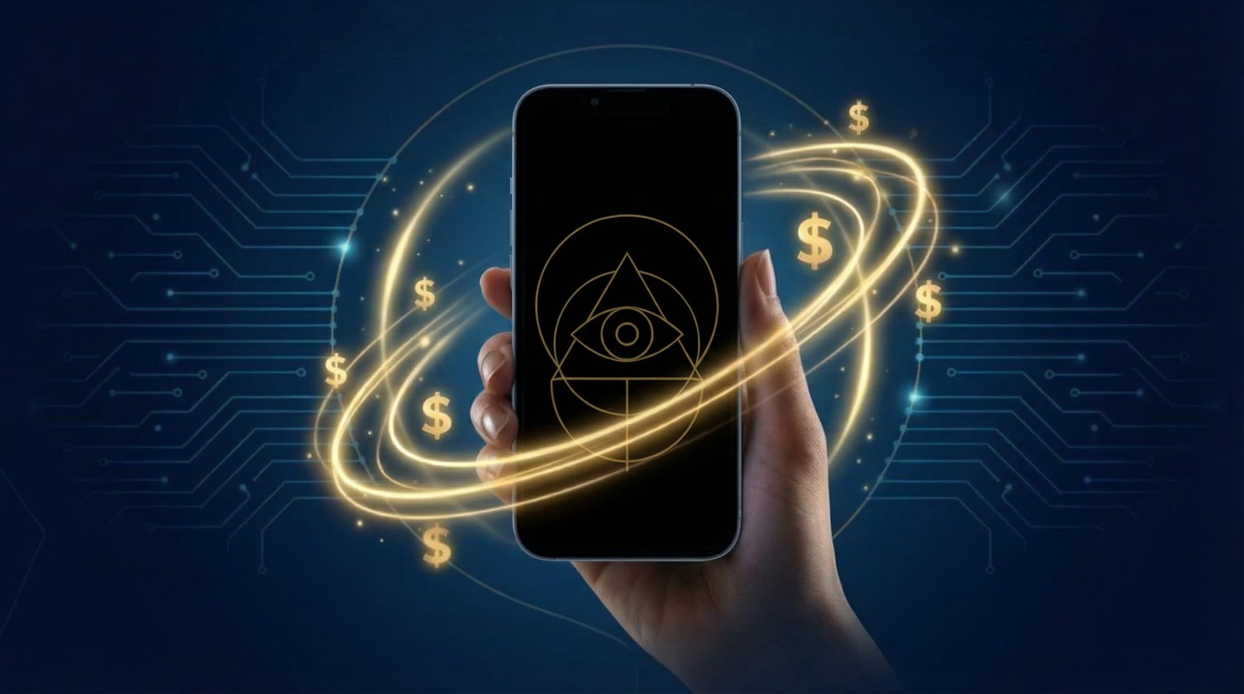 Phone wallpaper mockup on a desk